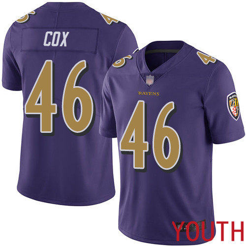 Baltimore Ravens Limited Purple Youth Morgan Cox Jersey NFL Football #46 Rush Vapor Untouchable->youth nfl jersey->Youth Jersey
